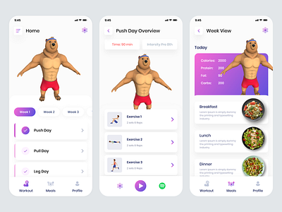 Fitness App abobe xd app design application best app design creative design design figma fitness app graphic design gym app latest minimal ui ux workout app