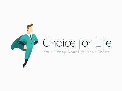 Choice for Life - Logo Design brand identity branding character design characters flat graphic design illustration insurance logo design logotype superhero typography