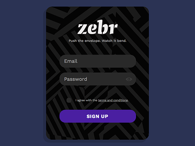 Daily UI #001 - Sign Up daily ui interface razzle dazzle sign in sign up