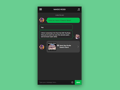 Daily UI #013 - Direct Messaging daily ui dailyui messaging mobile music spotify