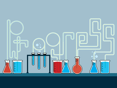 Science-Based Economy chemistry economy editorial illustration science typography