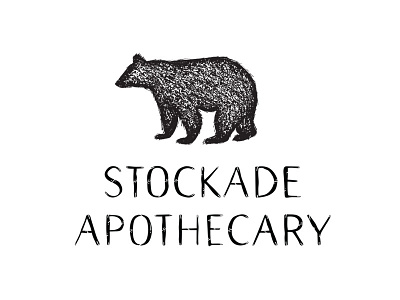 Stockade Apothecary apothecary bear hand drawn identity illustration lettering logo typography