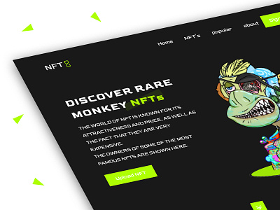 Monkey NFTs app design nft ui ux visual design web design