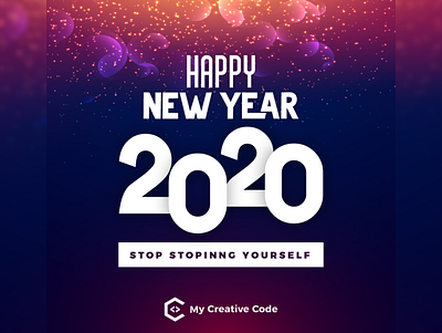 Happy New Year 2020 banner design graphicdesign new year ui ux