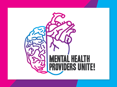 Logo for Mental Health Providers Unite! activism brain brand identity branding gradient heart logo mental health political resist therapist vector