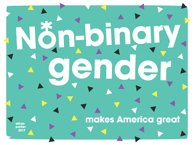 Non-binary Gender Poster flat genderqueer non-binary nonbinary gender portland poster poster design queer transgender vector
