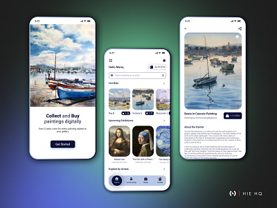Art Gallery NFT Marketplace art art gallery art gallery app art gallery mobile app blockchain blockchain app crypto crypto app crypto mobile app design mobile app painting gallery trend ui ux