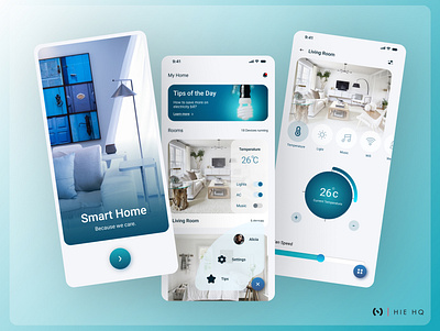 Smart Home App app app design clean design home home monitoring minimal mobile mobile app remote control smart smart app smart home ui ui design ux