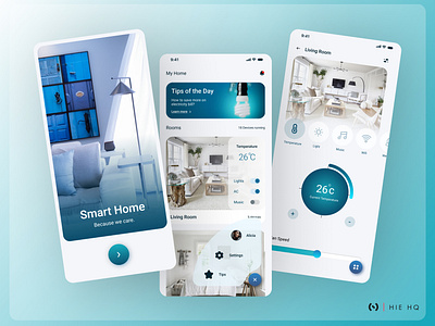 Smart Home App app app design clean design home home monitoring minimal mobile mobile app remote control smart smart app smart home ui ui design ux