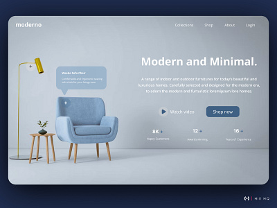 Moderno Furniture Web UI Design app app design architect design designer furniture home decor interior landing page minimal modern ui uiux ux website website design