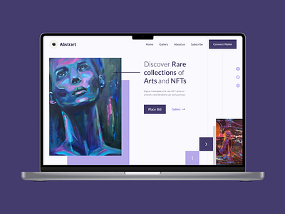 NFT Art Website UI Design abstract art blockchain crypto design dribbble graphic design interaction new nft ui ux video web design web interaction website