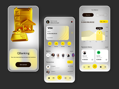 QBanking App - Glassmorphic Design