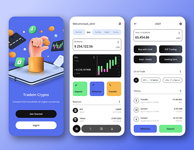 Tradein Crypto App UI Design app app design blockchain crypto design trading ui ux