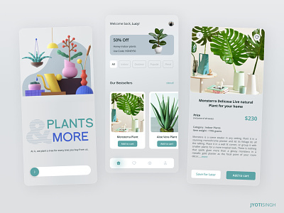 Plants & More Mobile App UI Design