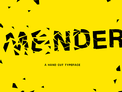 Mender Typeface broken cut damaged display font free healing hurt letterform letterforms mender pain recover slice typography
