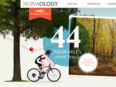 Nona Main biker blue button graphic nav orange slideshow tree website