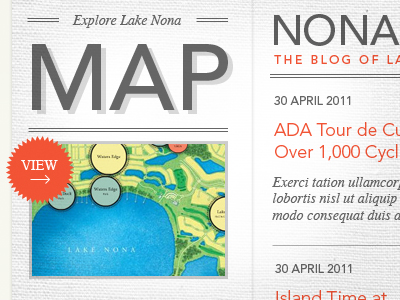 Lake Nona Type arrows button graphic map texture type website