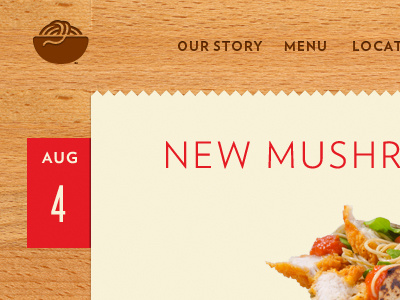 Blog Design blog button date food italian red restuarants tag wood