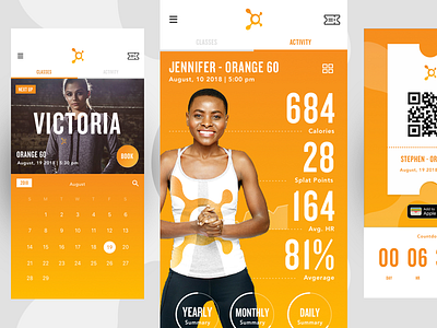 Orange Theory Redesign app chart fitness graphs health iphone x orange principle trainers workout