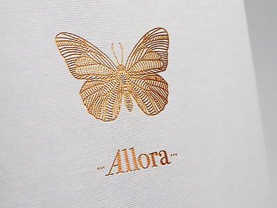 Allora Identity butterfly day spa gold lack logo luxury spa wellness identity