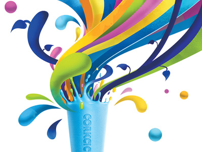 Corkcicle Ad ad color corkcicle drops paint rainbow splash waves wine