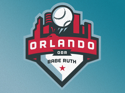 Orlando Babe Ruth Identity american baseball blue city home plate logo orlando patch red sports