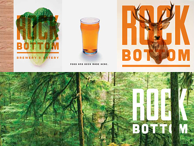 RB Brand Refresh bar beer branding brewery deer dining lettuce logo orange restaurant woods