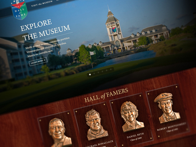 World Golf Site authentic building busts call out golf heritage homepage museum old slideshow wood