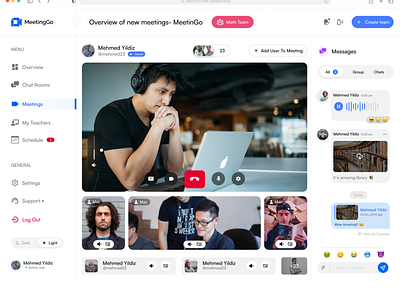 Dashboard design for Meeting App