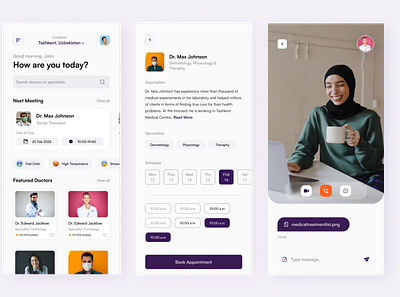 Medical Appointment App appointment app branding design doctor app illustration logo medical app meeting app mobile app ui ux ui vector web design