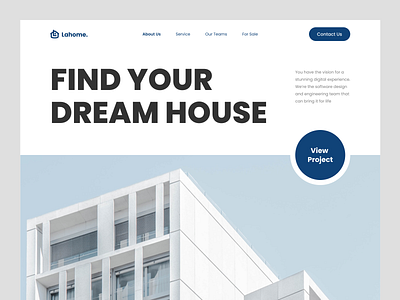 Lahome - Real Estate Landing Page clean estate hero hero section home home website homepage industry real estate real estate landing page real estate website ui uiux ux web design website website design