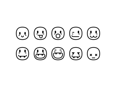 A little serie of happy avatars avatar emoji faces icons simple smiley svg vector