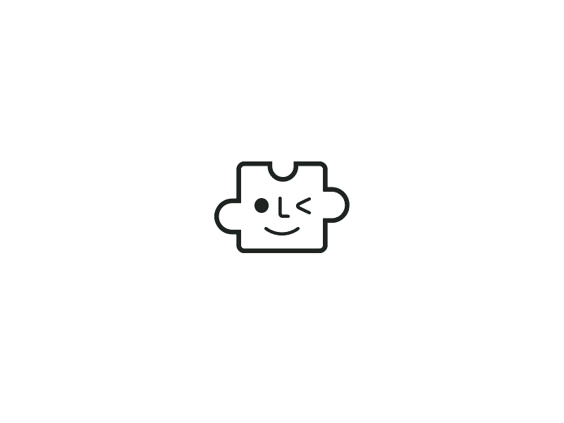 Partsee Logo branding face golden ratio icon logo puzzle simple wink