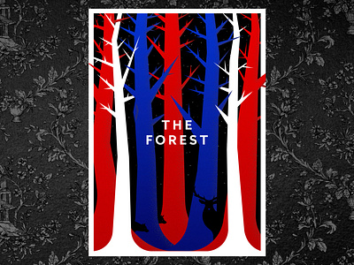 The Forest adobe ai blue design forest grimm illustration illustrator red snow stag vector white wolf wolfs