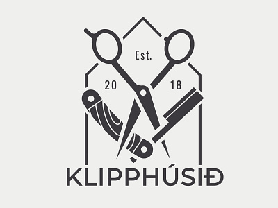 Klipphusid Logo adobe ai barber design hair hair salon illustrator logo