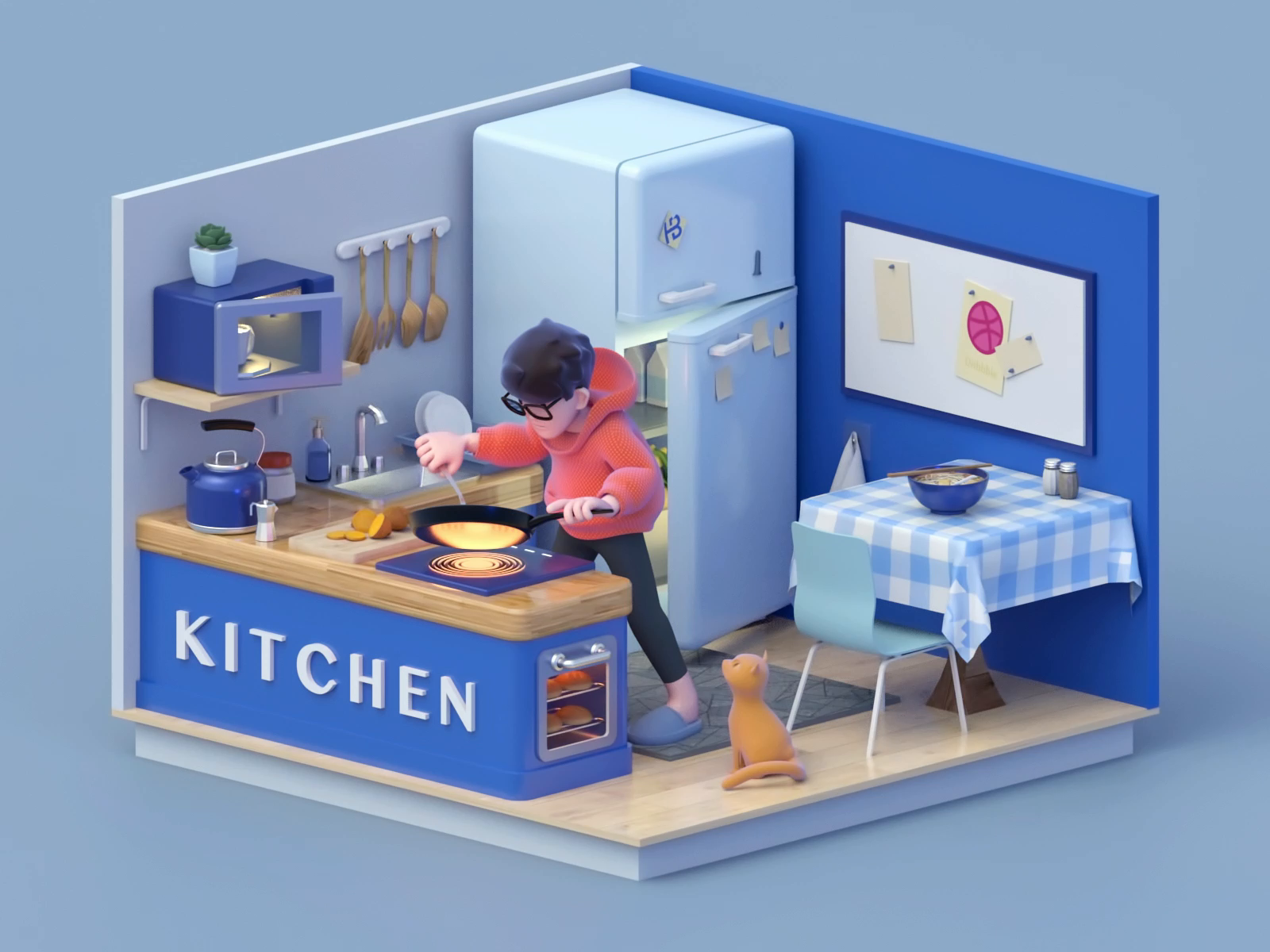 cooking-at-home-by-hamburn-for-queble-on-dribbble