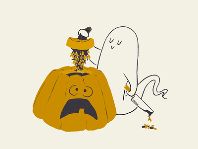 26 Gory aughost aughostus gloom carving character character design design ghost gore gory guts illustration midcentury minimal procreate pumpkin retro vintage women in illustration