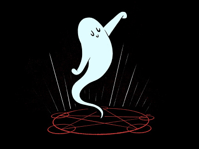 Circle character design design ghost halloween horror illustration mid century spooky