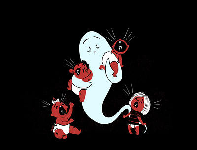 Changeling aughost changeling character character design design ghost halloween horror illustration mid century