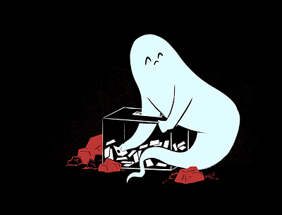 Lottery character character design design ghost halloween horror illustration lottery mid century