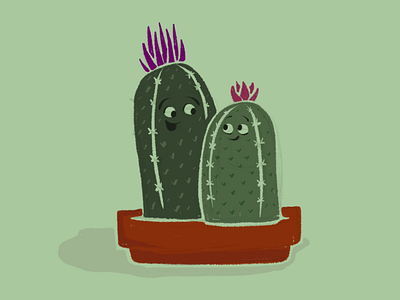 Punk rock bros cacti character design illustration procreate women in illustration
