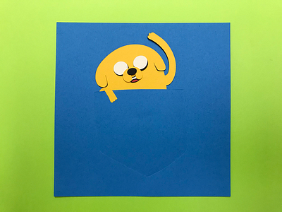 Pocket Jake adventure time illustration paper art paper cut squaredco