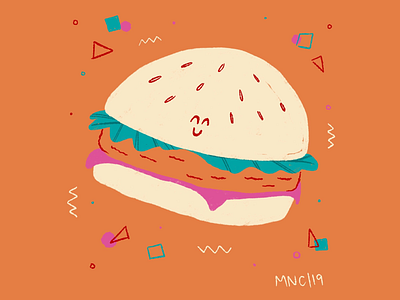 Burger Time burger design illustration mid century retro vintage