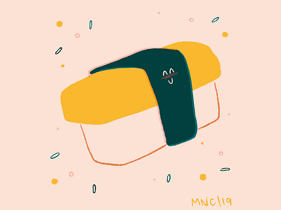 Tamago design illustration mid century retro sushi vintage