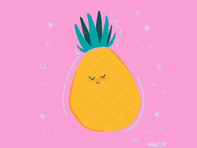 Be A Pineapple design illustration mid century pineapple retro vintage