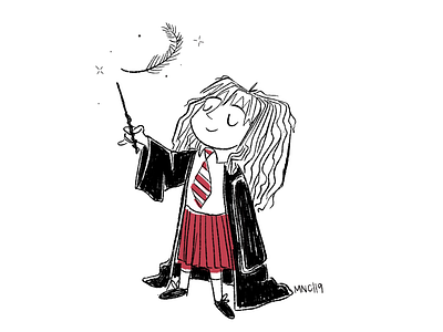 Hermione character design harry potter hermione granger illustration mid century retro vintage