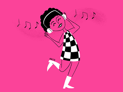 Shake Your Groove Thing character dance design illustration mid century retro vintage