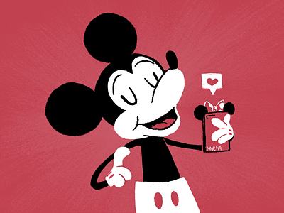 A Social Mouse character design illustration mickey mouse mid century retro vintage