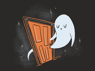 01 l Lock aughost design ghost illustration lock mid century retro