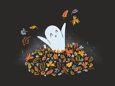 05 | Fall aughost character design fall ghost illustration mid century retro